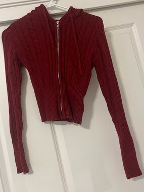 Stella Tweed Cable Knit Hooded Cardigan